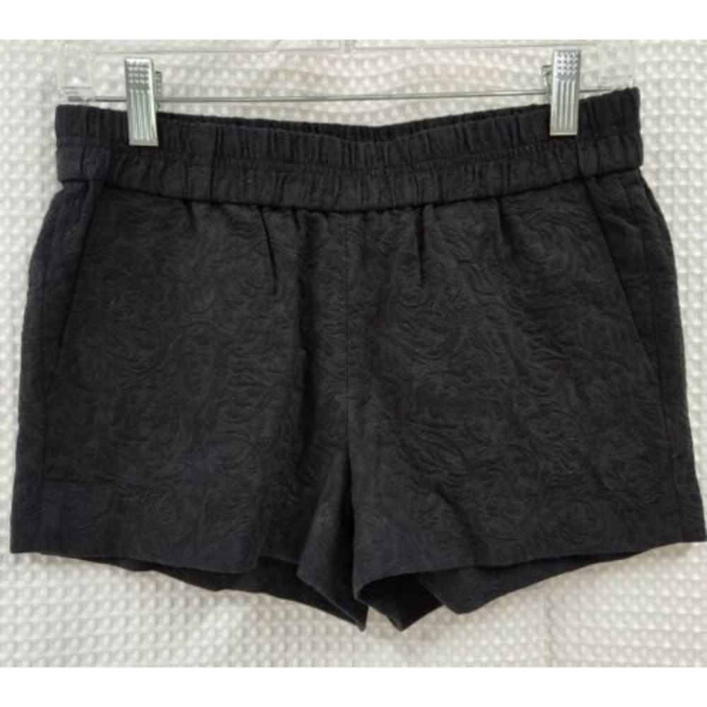 J. Crew Factory Women's Jacquard Pull On Black Boardwalk Shorts 3" Size 0 C2107